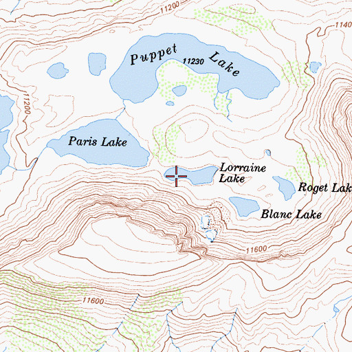 Topographic Map of Lorraine Lake, CA