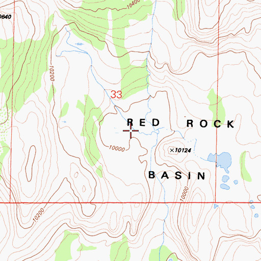 Topographic Map of Red Rock Basin, CA