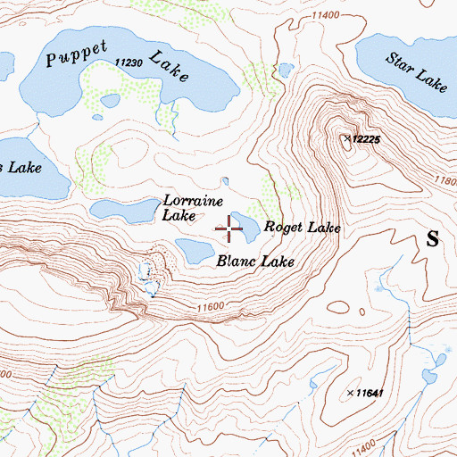 Topographic Map of Roget Lake, CA