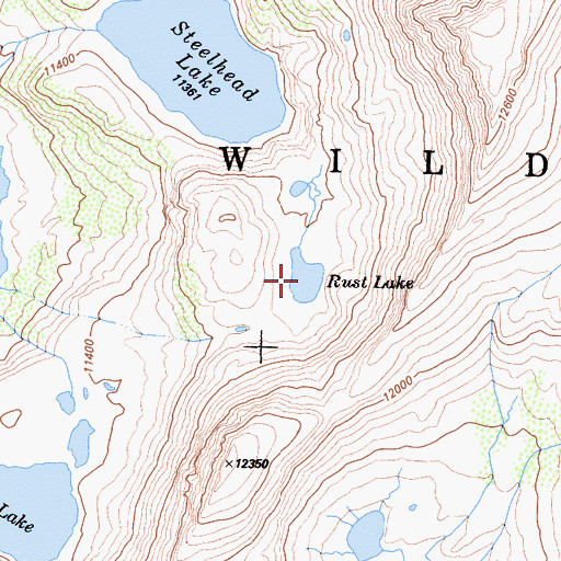 Topographic Map of Rust Lake, CA