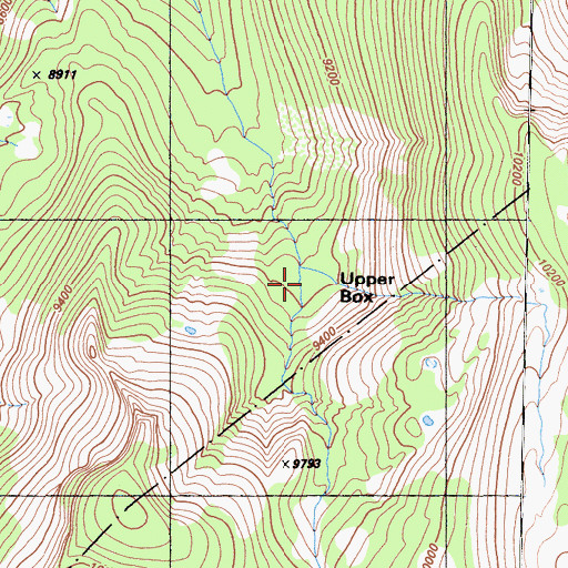 Topographic Map of Upper Box, CA