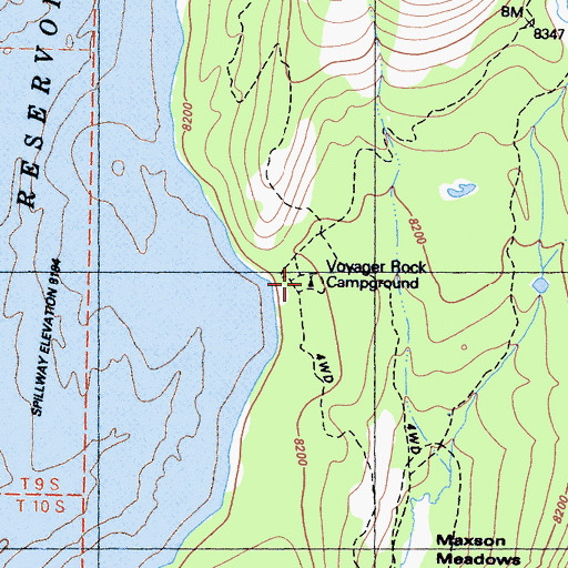 Topographic Map of Voyager Rock Campground, CA