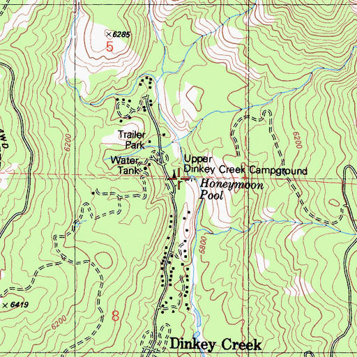 Topographic Map of Honeymoon Pool, CA
