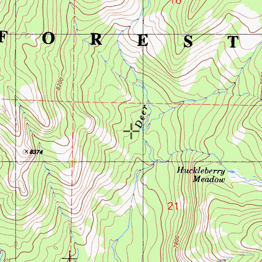 Topographic Map of Log Meadow Creek, CA