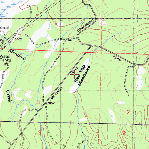 Topographic Map of Red Top Meadows, CA