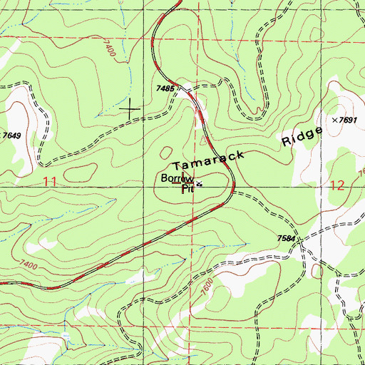 Topographic Map of Tamarack Ridge, CA