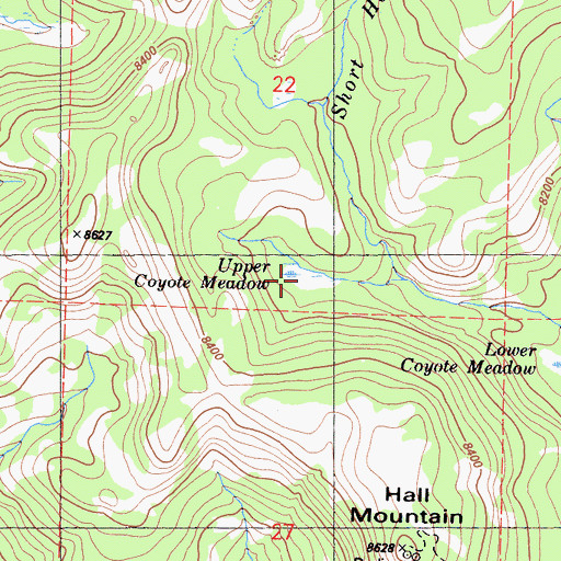 Topographic Map of Upper Coyote Meadow, CA