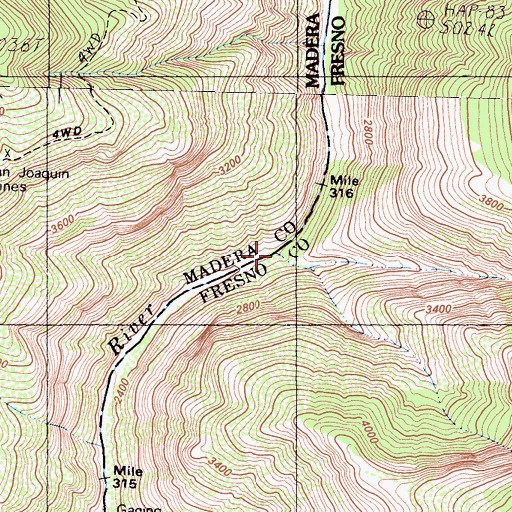 Topographic Map of Black Creek, CA