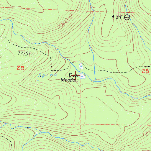 Topographic Map of Deer Meadow, CA