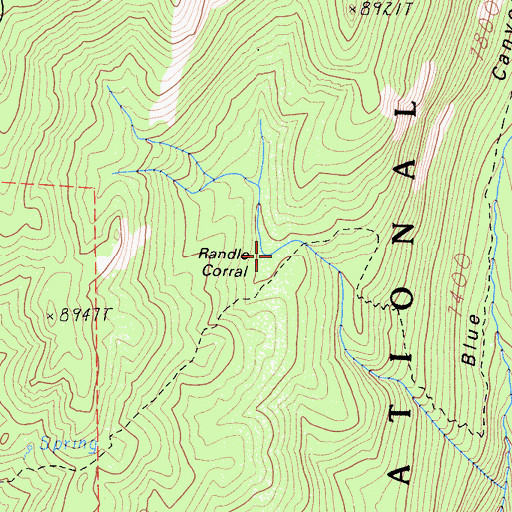 Topographic Map of Randle Corral, CA