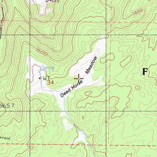 Topographic Map of Dead Horse Meadow, CA