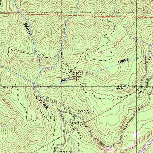 Topographic Map of Balch Tunnel, CA