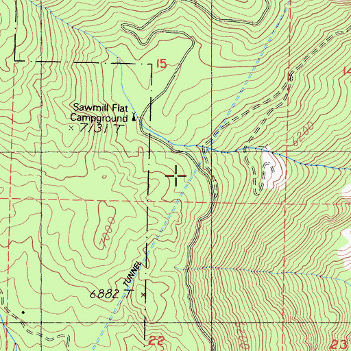 Topographic Map of Haas Tunnel, CA