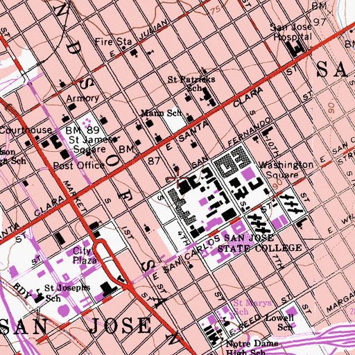 Topographic Map of Dudley Moorhead Hall, CA