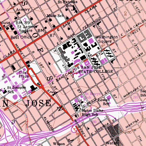 Topographic Map of Duncan Hall, CA