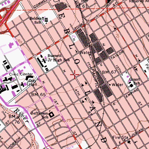 Topographic Map of Heinlenville (historical), CA