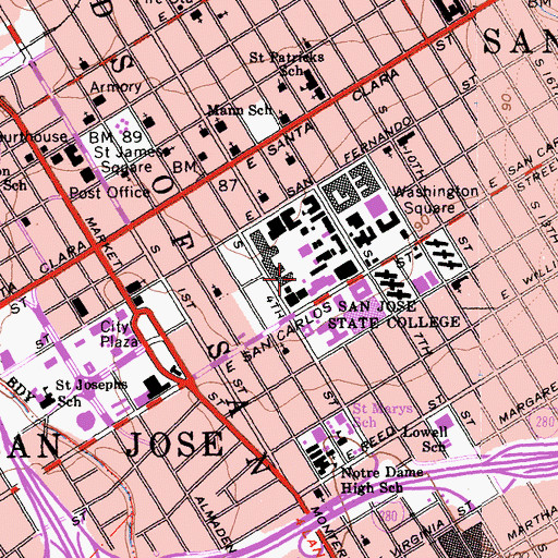 Topographic Map of Spartan Memorial, CA