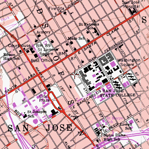 Topographic Map of Wahlquist Hall, CA