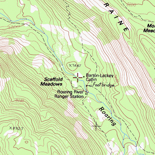 Topographic Map of Barton-Lackey Cabin, CA