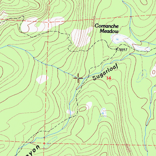 Topographic Map of Belle Canyon, CA