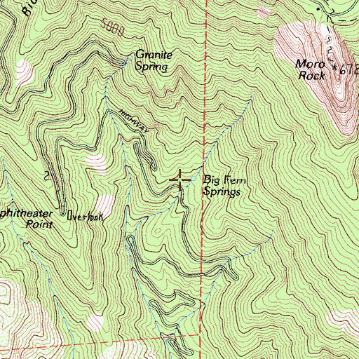 Topographic Map of Big Fern Springs, CA