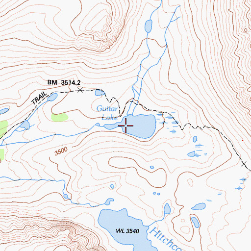 Topographic Map of Guitar Lake, CA