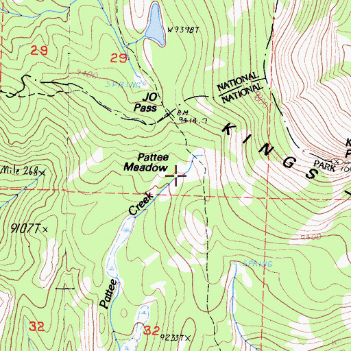 Topographic Map of Pattee Meadow, CA