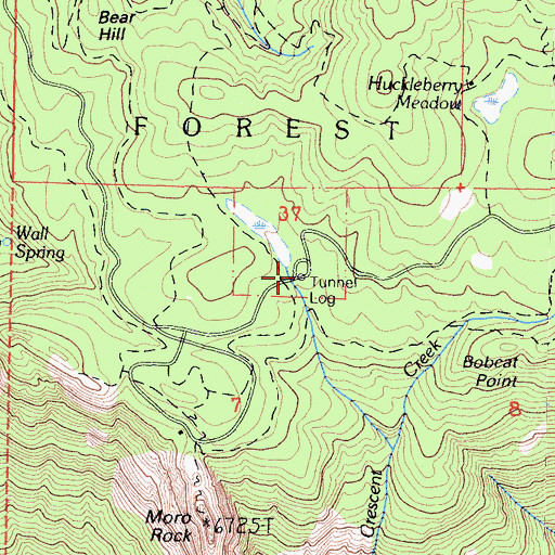 Topographic Map of Tunnel Log, CA