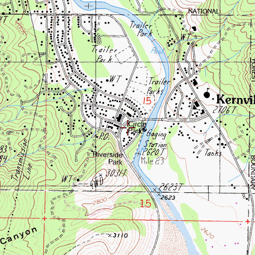 Topographic Map of Circle Park, CA
