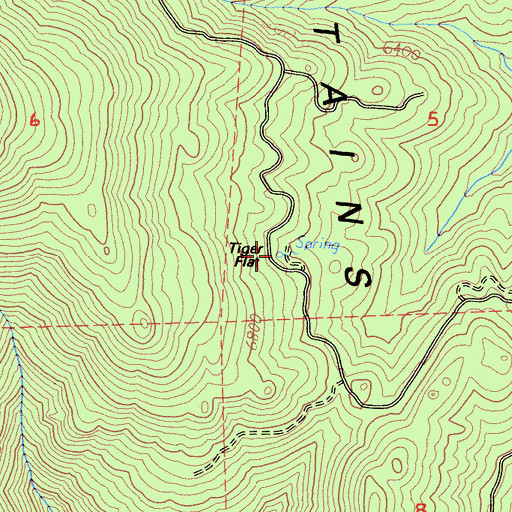 Topographic Map of Tiger Flat, CA