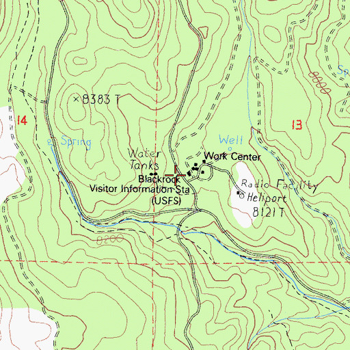 Topographic Map of Blackrock Visitor Information Station, CA