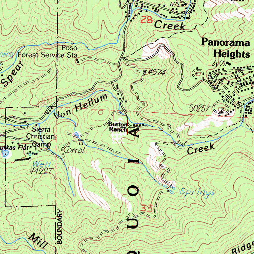 Topographic Map of Burton Ranch, CA