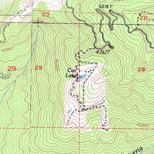 Topographic Map of Carl Lake, CA
