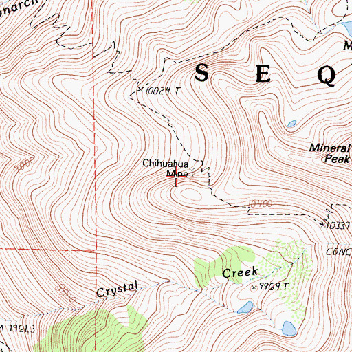 Topographic Map of Chihuahua Mine, CA