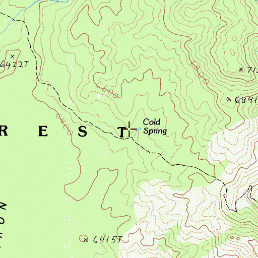 Topographic Map of Cold Spring, CA