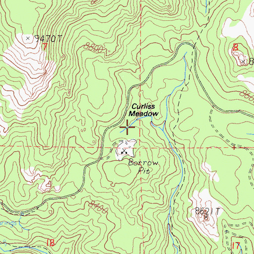 Topographic Map of Curliss Meadow, CA