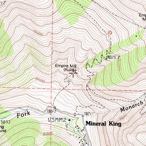 Topographic Map of Empire Mill (historical), CA