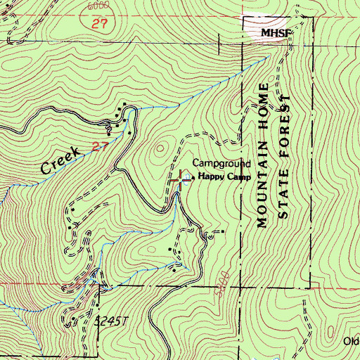 Topographic Map of Happy Camp, CA