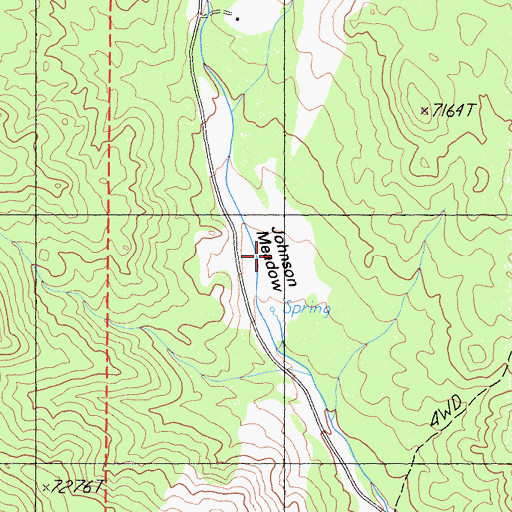 Topographic Map of Johnson Meadow, CA