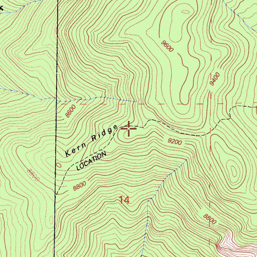 Topographic Map of Kern Ridge, CA