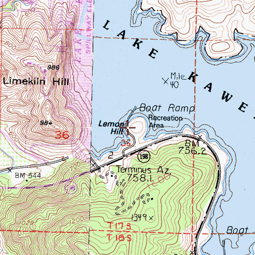 Topographic Map of Lemon Hill, CA