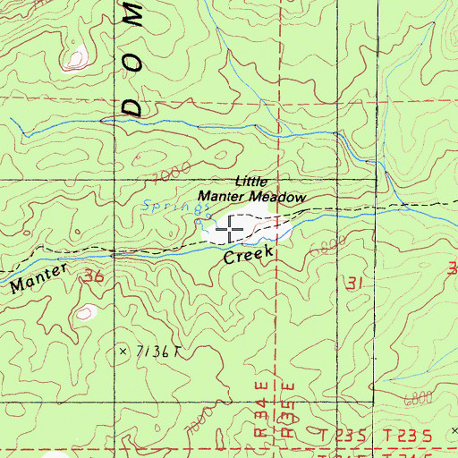 Topographic Map of Little Manter Meadow, CA