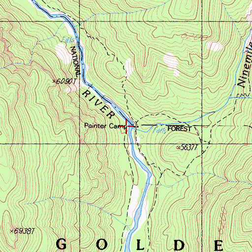 Topographic Map of Painter Camp, CA