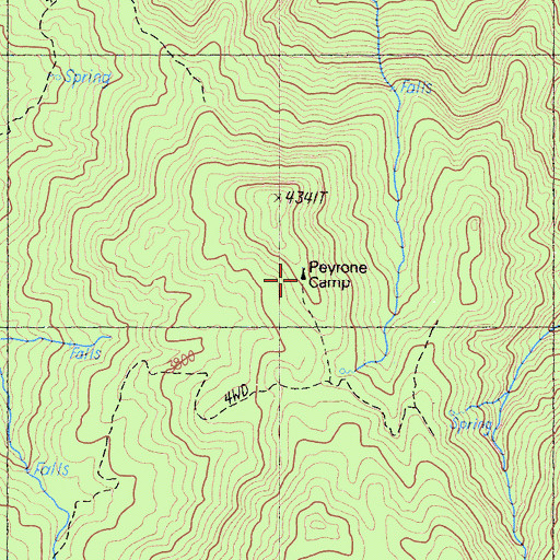 Topographic Map of Peyrone Camp, CA