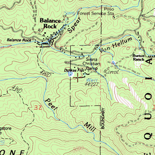 Topographic Map of Sierra Christian Camp, CA