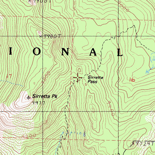 Topographic Map of Sirretta Pass, CA