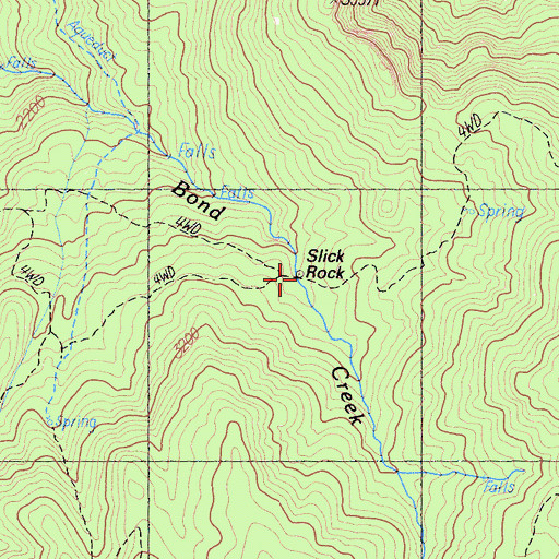 Topographic Map of Slick Rock, CA
