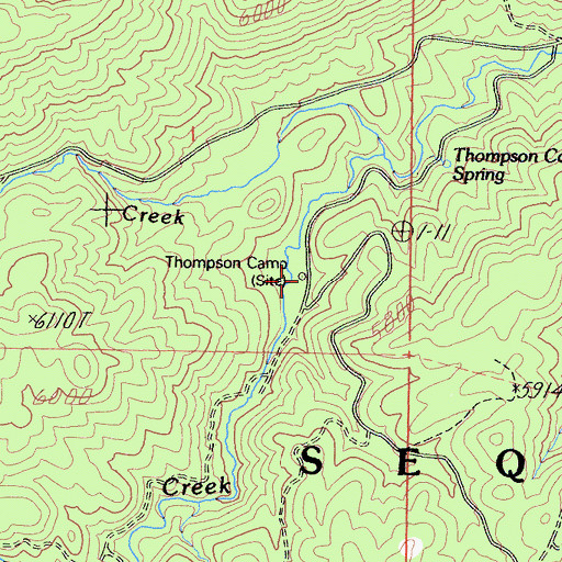 Topographic Map of Thompson Camp (historical), CA