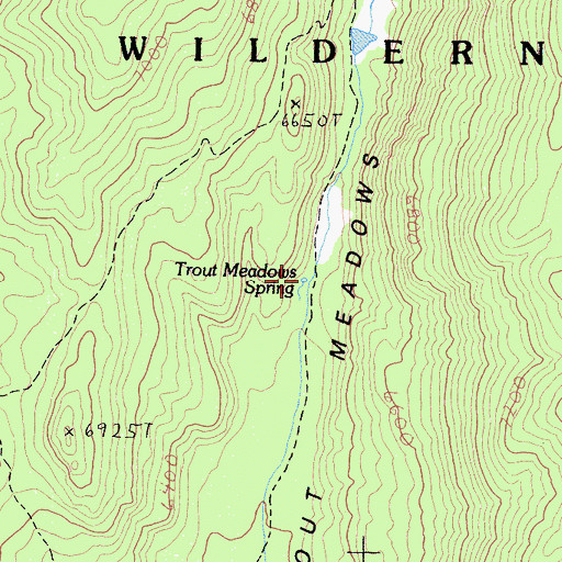 Topographic Map of Trout Meadows Spring, CA