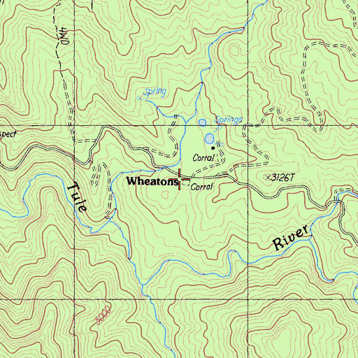 Topographic Map of Wheatons, CA